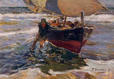 Beaching the Boat (Study) Joaquin Sorolla